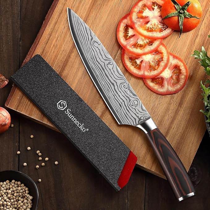 Sunnecko 8 Inch Chef Knife, Professional Japanese Style Kitchen Knife - Image 5