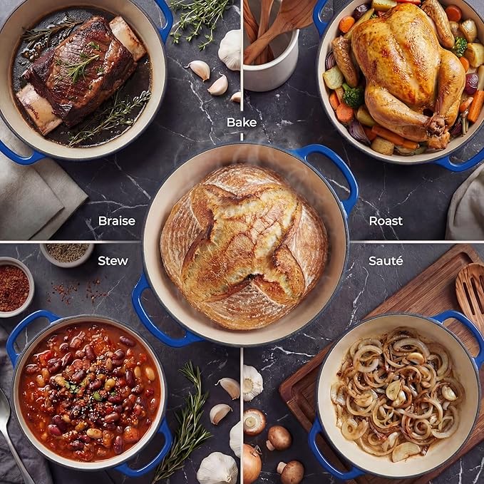 Zulay Kitchen 5 Quart Enameled Cast Iron Dutch Oven Pot - Image 3