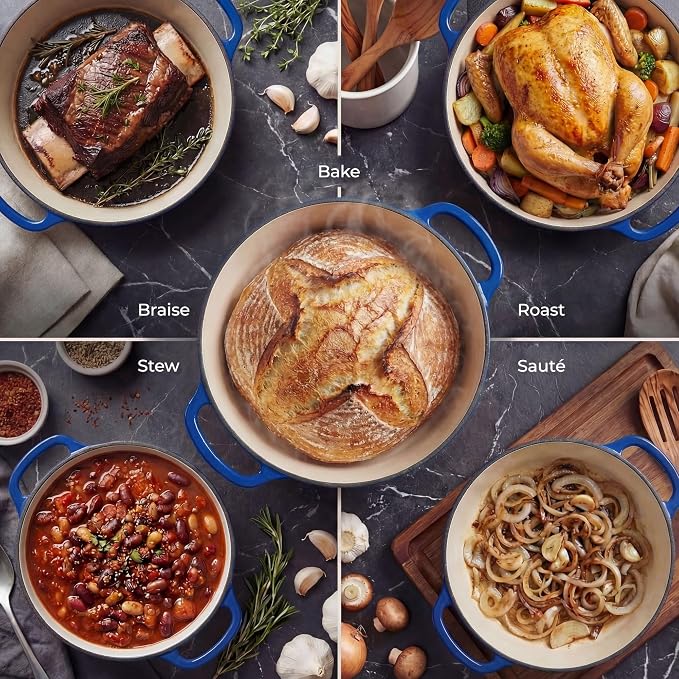 Zulay Kitchen 6 Quart Enameled Cast Iron Dutch Oven Pot - Image 3