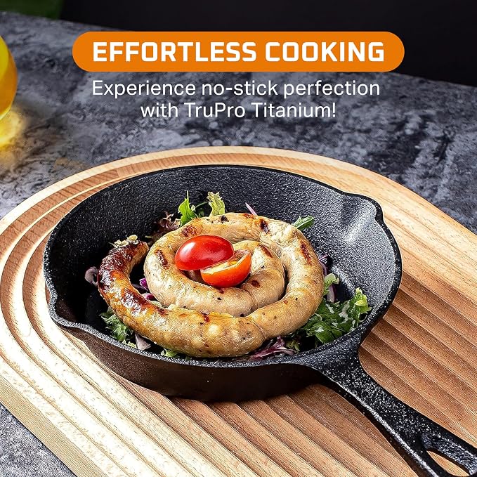 Bruntmor Cast Iron Frying Pan Set of 4-6x4 Inch Black Pre-Seasoned Skillets - Image 6