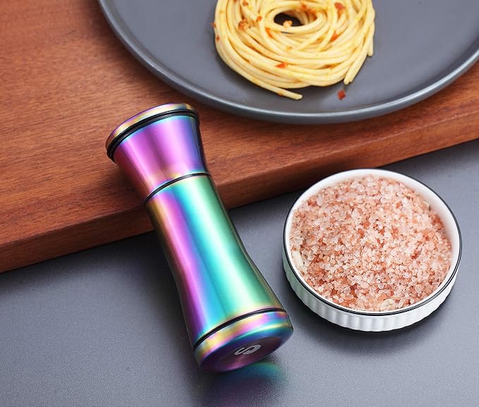 Rainbow Salt And Pepper Shakers, Kyraton Titanium Plating Stainless Steel Salt - Image 7