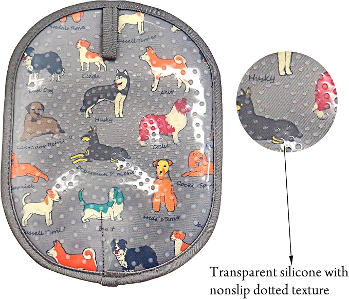Pot Holders Set of 2 with Transparent Clear Silicone Shell and Nice Dog - Image 4