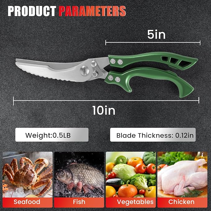 ANDONG Heavy Duty Poultry Shears, All-Purpose Kitchen Scissors - Image 3