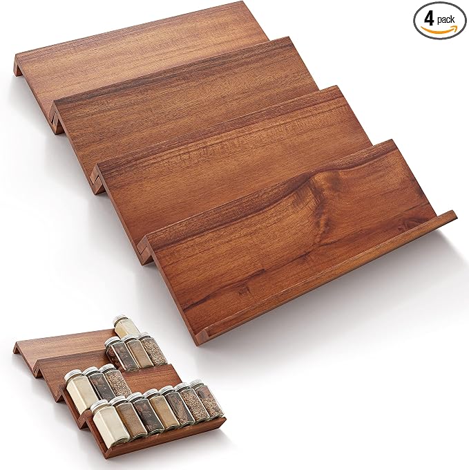 Tinamo Acacia Wooden Spice Rack Organizer by TINAMO