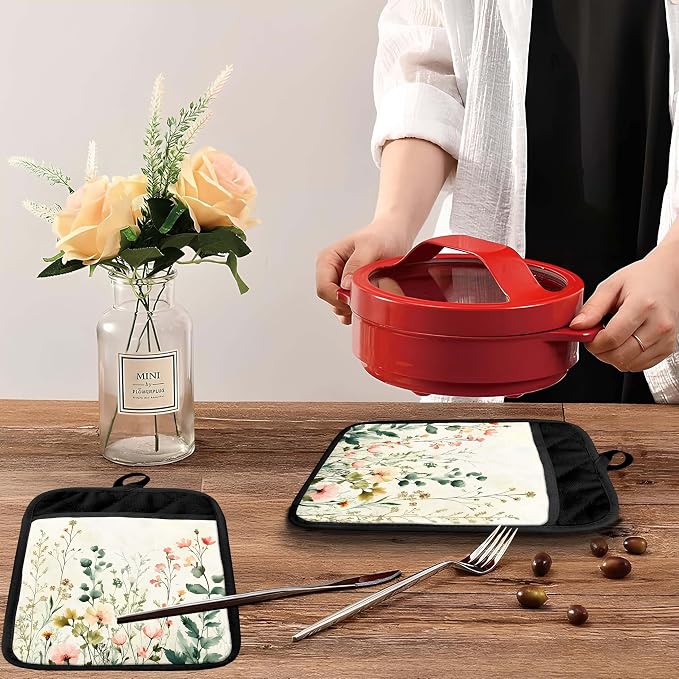 Watercolor Rustic Floral Pot Holders - Image 5