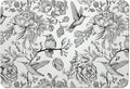 Black and White Floral Hummingbird Dish Drying Mat, Vintage Botanical Coffee by Unknown