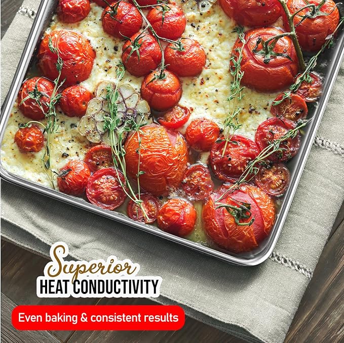 Eatex Aluminum Baking Sheet Set, 12 Pack Cookie Sheet Set, 18” x 13” Steel - Image 6