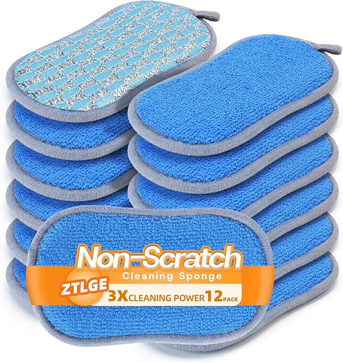 Multi-Purpose Scrub Sponges Kitchen – 12 Pack Dish Sponge, Dual-Sided by Unknown