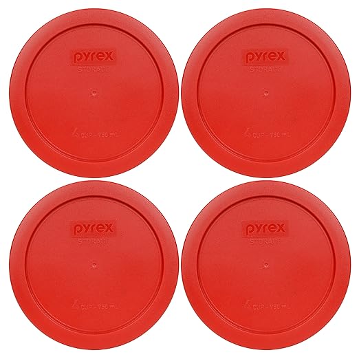 Pyrex 7201-PC 4-Cup Poppy Red Food Storage Replacement Lid by Pyrex