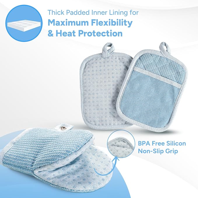 Casa Platino BBQ Gloves & Potholders Set, Holder - Image 3
