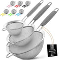 Zulay Kitchen Premium Stainless Steel Fine Mesh Strainer Set by ZulayKitchen