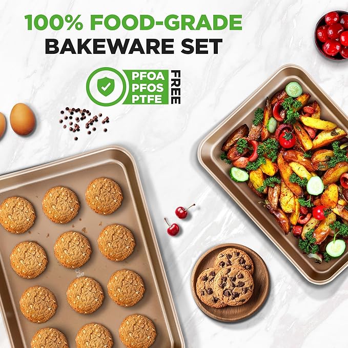 NutriChef 2 Piece Cookie Sheets - Image 5