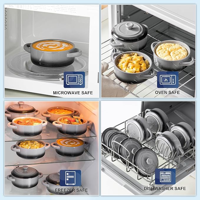 LOVECASA Mini Cocotte with Lid, 12 OZ Small Casserole Dish - Image 4