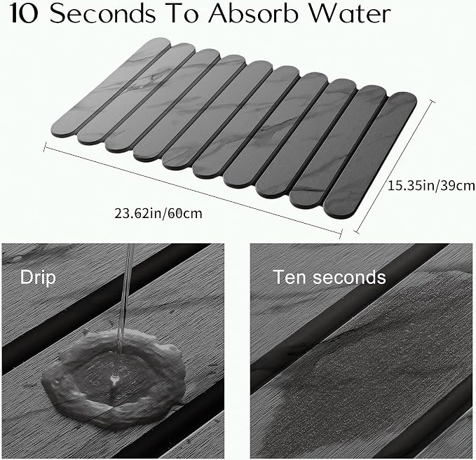 24"×16" Grey Stone Dish Drying Mats - Image 2