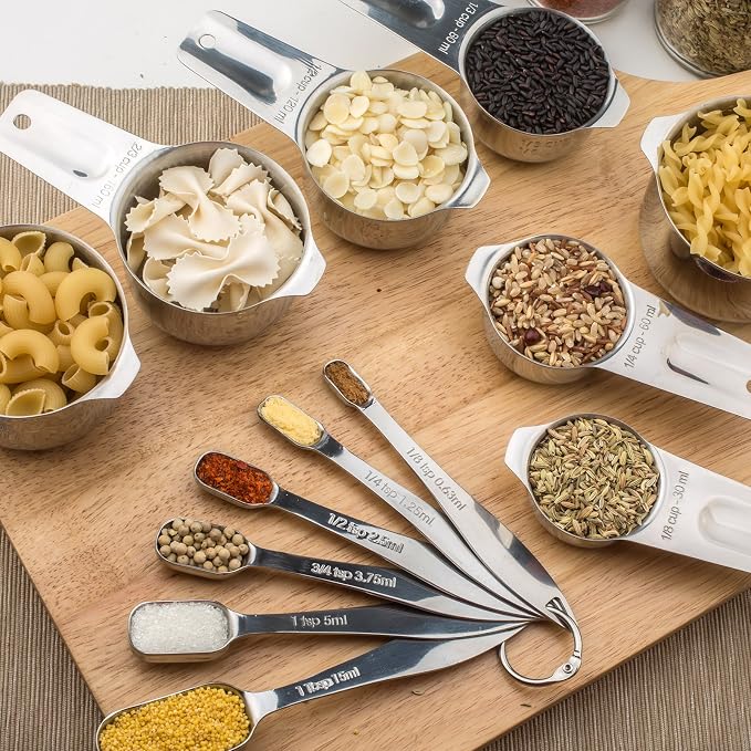 13-piece Measuring Cups and Spoons Set, 18/8 Stainless Steel Heavy Duty - Image 5