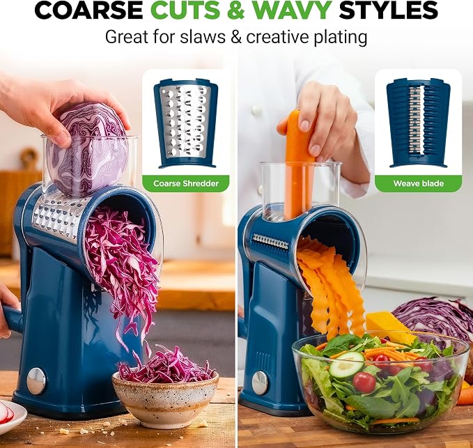NutriChef 5 in 1 Cheese Grater & Shredder | 5 Different Blades - Image 5