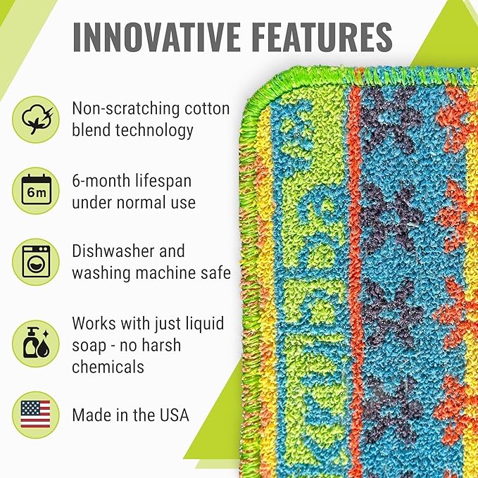 Wet-it! Skrubba 6-Pack Reusable Dish Scrubbers – Non-Scratch Scouring Pads - Image 3