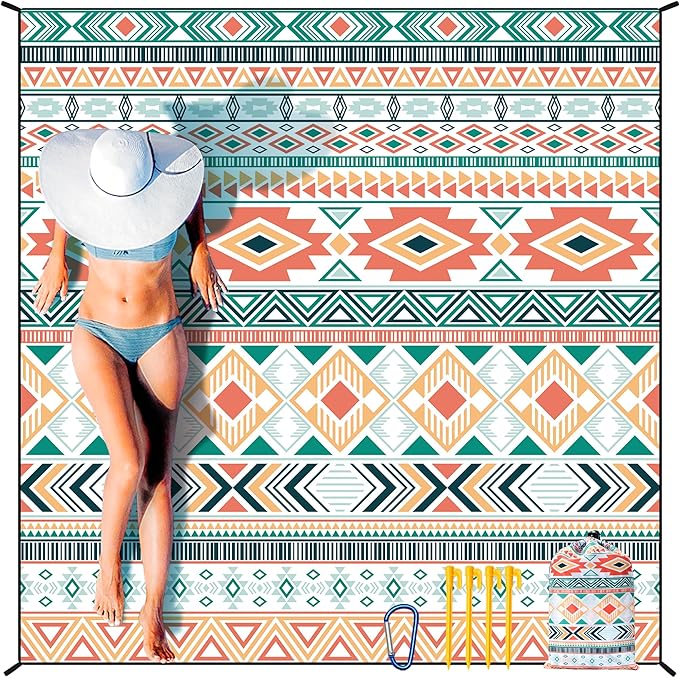 HIHOHO Beach Blanket Waterproof Sandproof Extra Large Beach Mat 79" X by HIHOHO