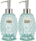 MALACHI Soap Dispenser Set, Crystal-Textured Diamond Glass by MALACHI