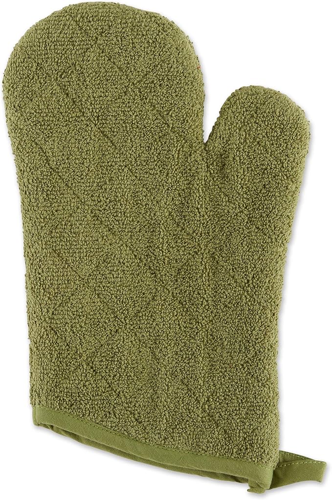 DII Basic Terry Collection 100% Cotton Quilted, Oven Mitt, Antique Green - Image 3