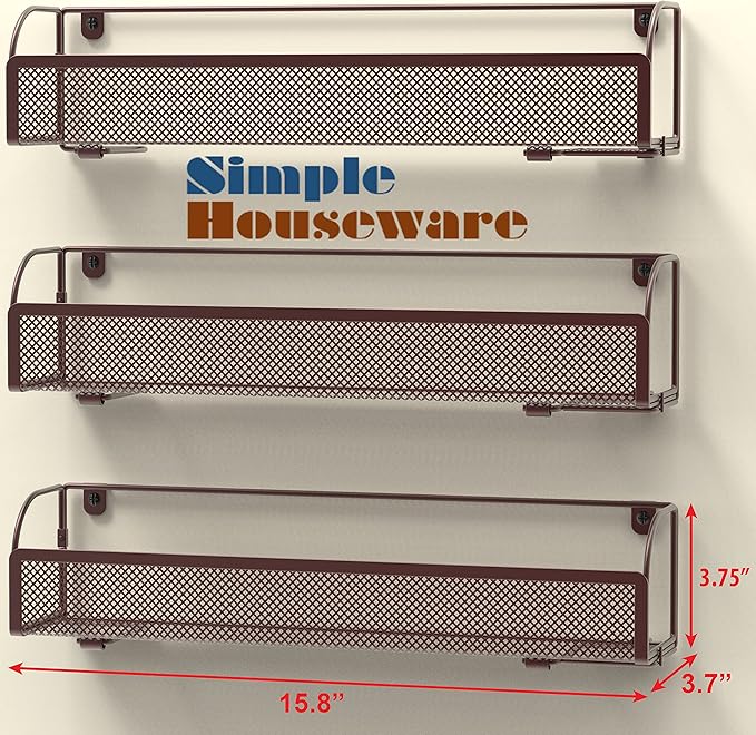 Simple Houseware Wall Mounted Spice Rack Shelves Organizer - Image 5