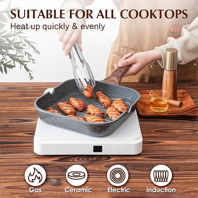 SENSARTE Nonstick Grill Pan for Stove Tops, Versatile Griddle - Image 5