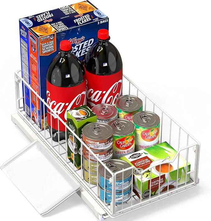 Simple Houseware Pull-Out Cabinet Sliding Basket Organizer, 17.2" D x 9.7" W x - Image 5