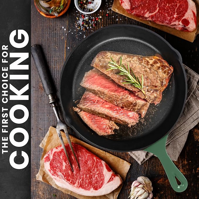 Utopia Kitchen Cast iron Skillets 3 Piece Set, Chefs Pan, Pre Seasoned Cast - Image 6