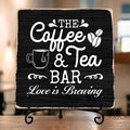 Coffee Bar Sign, Love is Brewing Farmhouse Tabletop Decor, Coffee and Tea Lover by TIRYWT