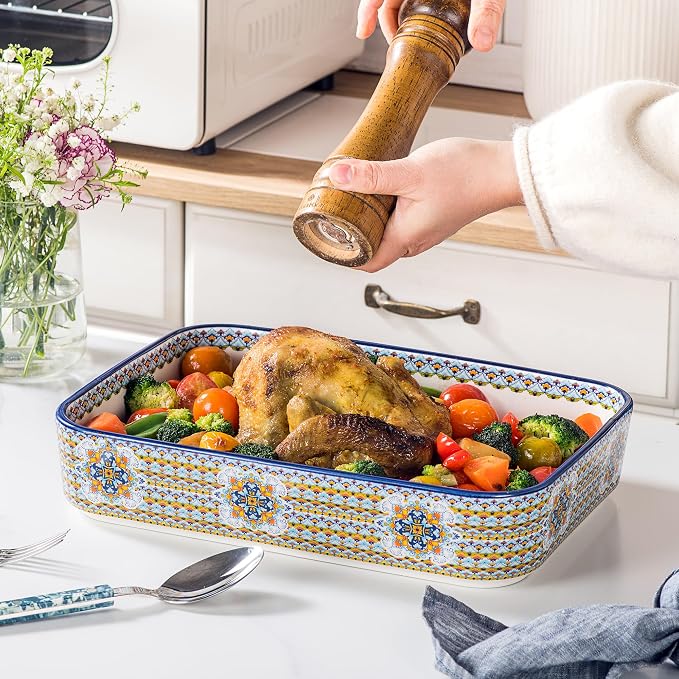 Casserole Dishes for Oven, Ceramic Baking Dishes Set of 3, Rectangular Lasagna - Image 5