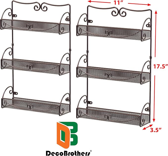 Deco Brothers 3 Tier Wall Mounted Spice Rack, 2 Pack - Image 6