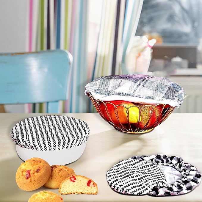 10Pcs Reusable Bowl Covers In 5 Size, Stretch Cloth Fabric Dish Cover Kitchen - Image 7