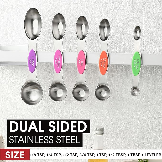 Spring Chef Stainless Steel Magnetic Measuring Spoons Set of 8 - Image 3