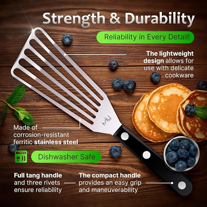 MIU Fish Spatula Stainless Steel, Polished Metal, Corrosion Resistant, Kitchen - Image 6