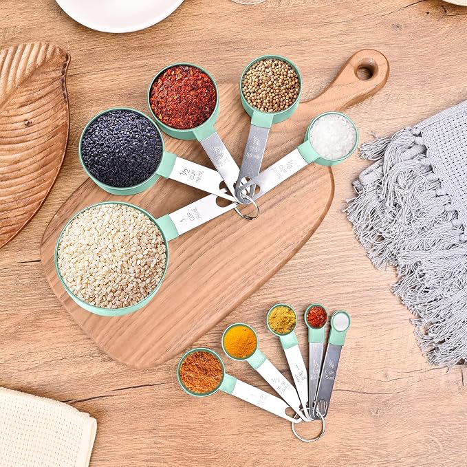 Measuring Cups and Spoons Set, 10 Pieces Nesting Measure Cups and Spoons - Image 6