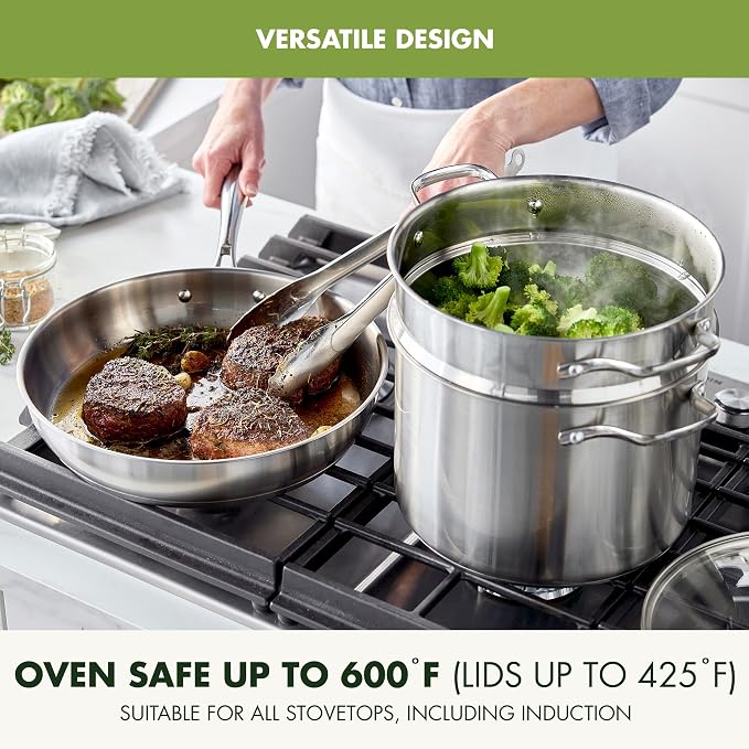 GreenPan Stainless Steel Cookware Set, 11 Piece, Induction Cookware, Dishwasher - Image 4