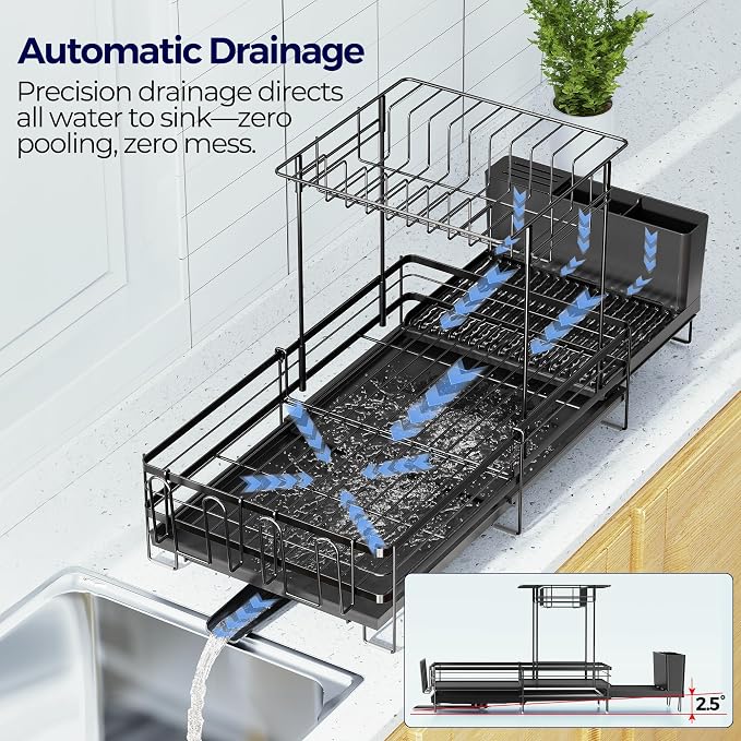 Large Dish Drying Rack, Expandable Dish Rack - Image 4