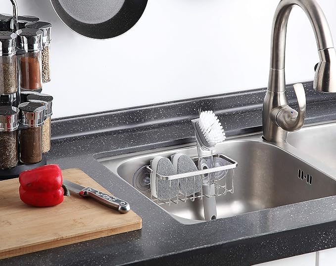 SunnyPoint NeverRust Deluxe Kitchen & Bathroom Sink Sponge Holder Organizer - Image 2