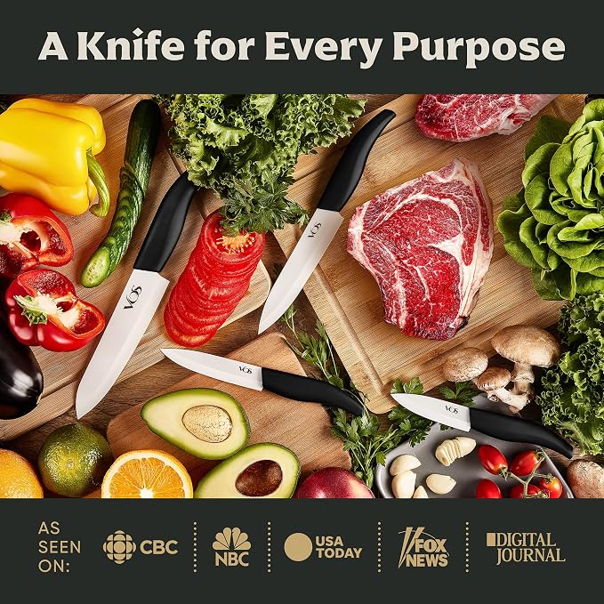 Vos Ceramic Knife Set with Block, Ceramic Knives Set - Image 7