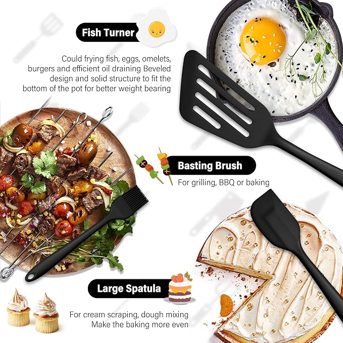 HaWare 11 PCS Silicone Cooking Utensils Set, Heat Resistant Kitchen Utensils - Image 6