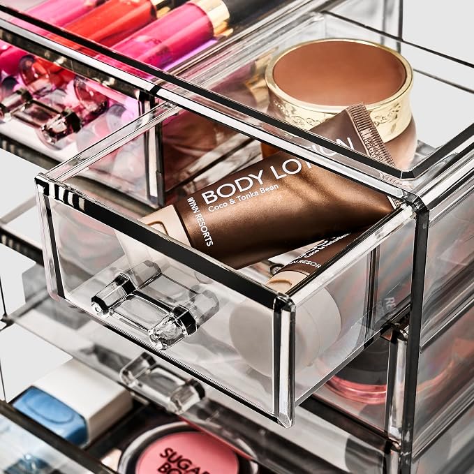Sorbus Acrylic Makeup Organizer Set, 6-Drawer Vanity & Countertop Cosmetic - Image 5