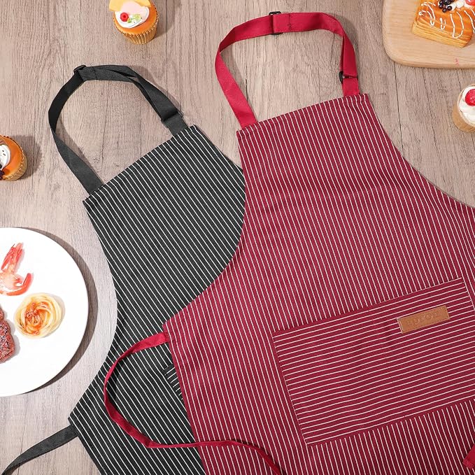 2 Pack Stripes Kids Apron, Kids Cooking Aprons - Image 8