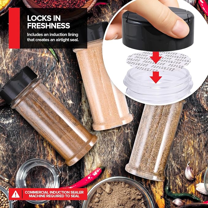 6 Pack 5.5 oz Round Plastic Spice Jars, Empty Seasoning Containers - Image 6