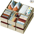 Drawer Organizer Clothes Set of 12 Beige by Neaterize