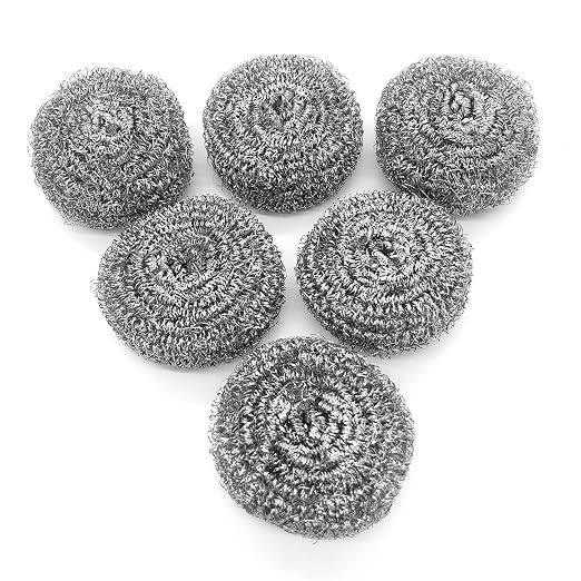 KTOJOY 6 Pack Stainless Steel Wool Scrubber, Scrubbing Scouring Pad, Steel Wool by KTOJOY