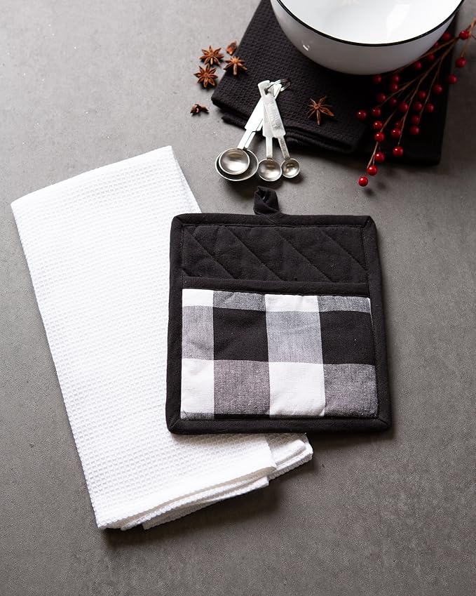 DII Buffalo Check Kitchen Collection, Classic Farmhouse Kitchen Set, Potholder - Image 6