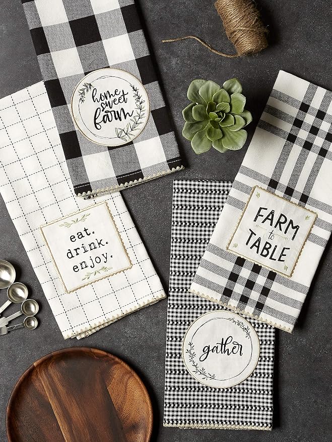 DII Home Sweet Farmhouse Kitchen Collection, Dishtowel Set - Image 2