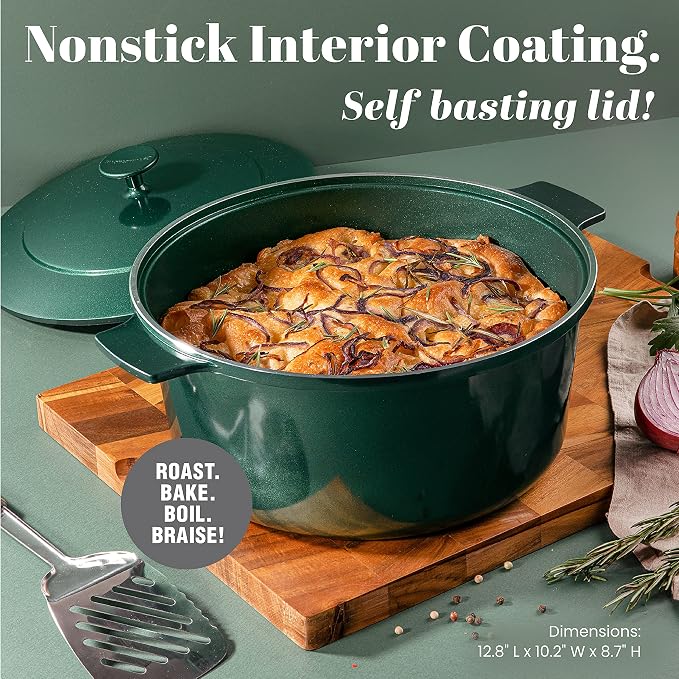 Granitestone Dutch Oven, 6.5 Quart Ultra Nonstick Enameled Lightweight Aluminum - Image 3