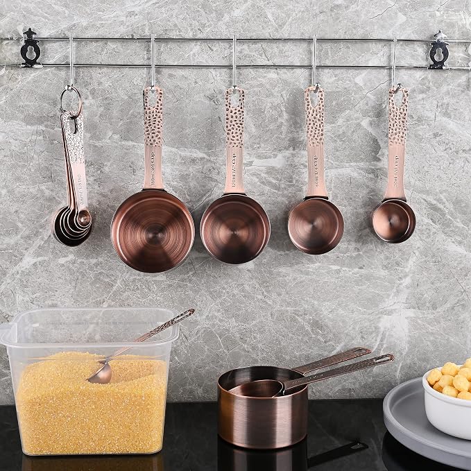 Measuring Cups and Spoons Set 14, Copper Measuring Cups and Spoons Set - Image 9