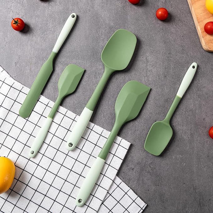Silicone Spatula Set, 5 Piece Food Grade Rubber Spatulas - Image 7